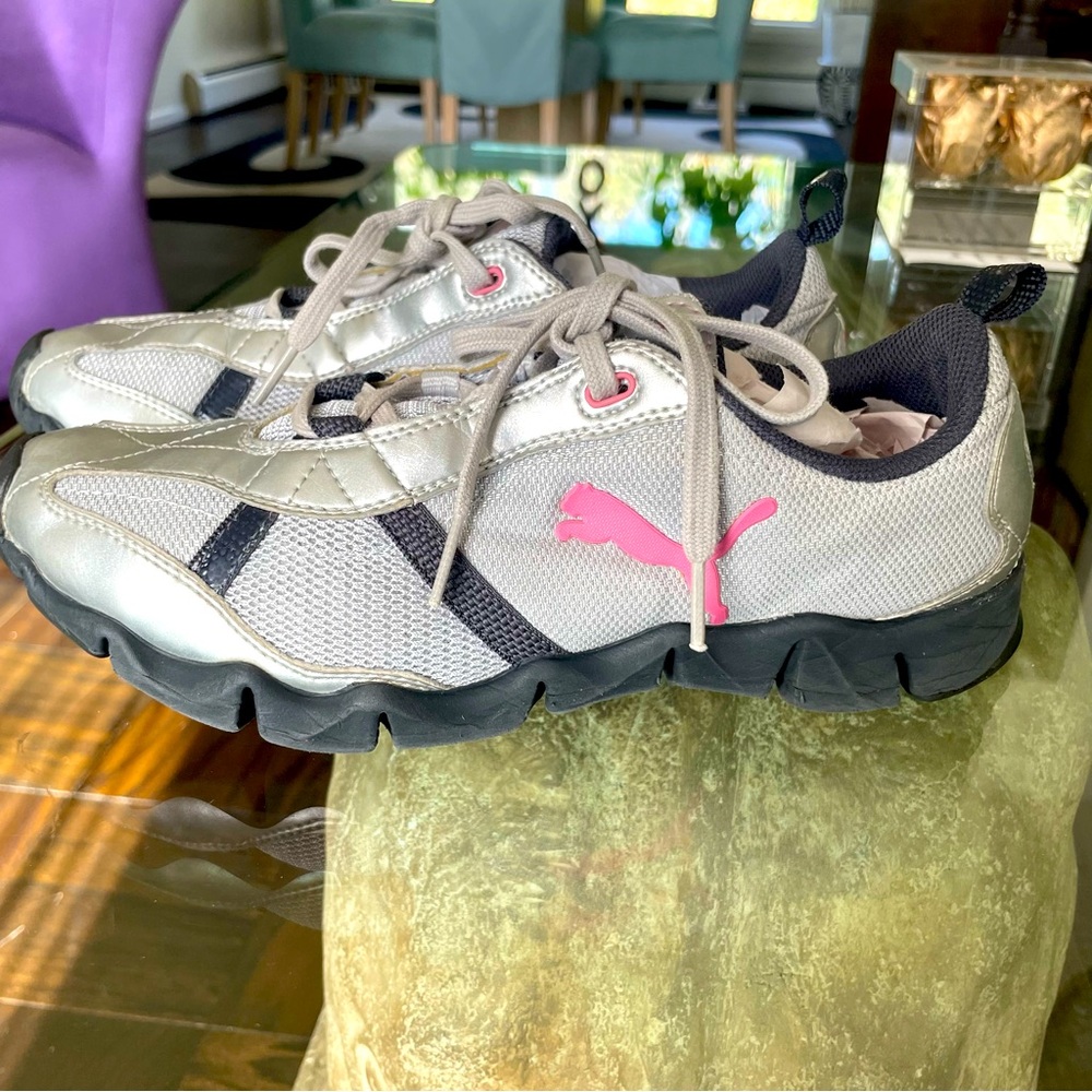 Puma Women’s Metallic Silver & Grey Sneakers